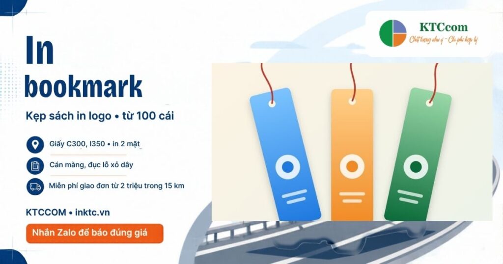 In bookmark kẹp sách theo yêu cầu tại xưởng in KTCCOM