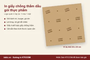 In giấy chống thấm dầu gói thực phẩm in logo quán
